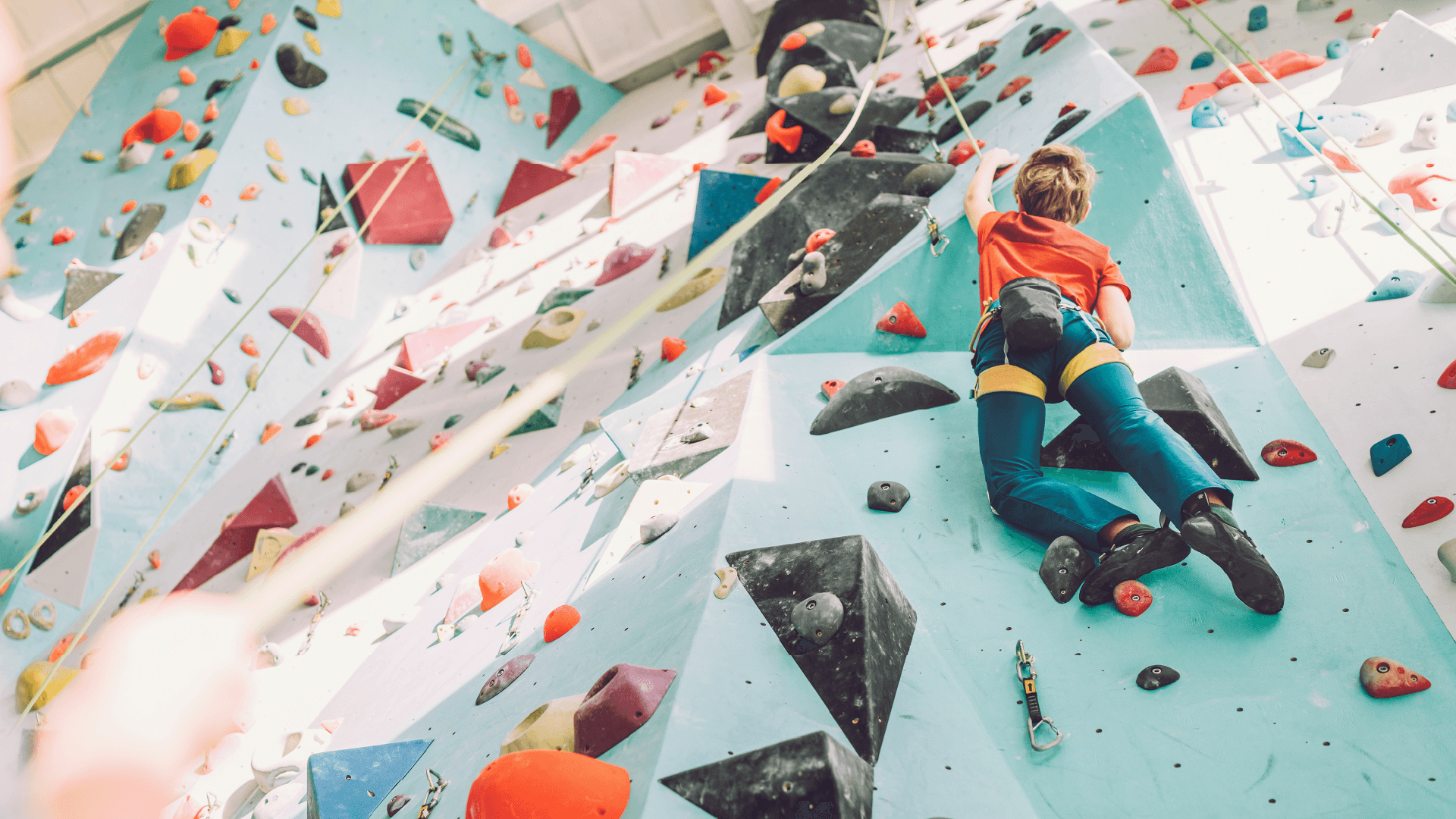 A person doing rock climbing